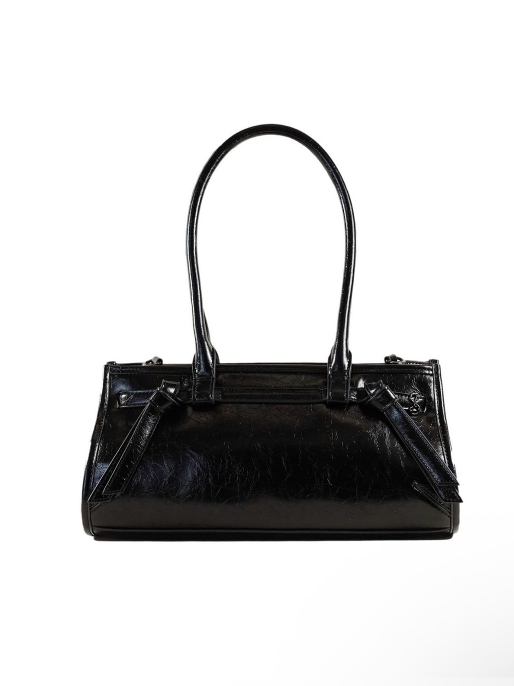 Sam And Libby Onyx Belted satchel Bag. Black.